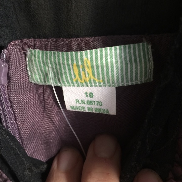 Anthropologie Purple Silk and Black Lace Dress - Picture 4 of 4